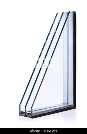 Windows tripla vetratura isolato isolato su bianco Foto Stock