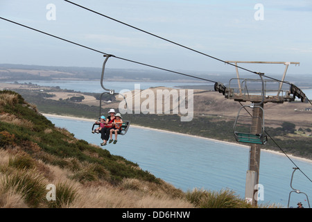 Seggiovia per la parte superiore del dado a Stanley in Tasmania Foto Stock