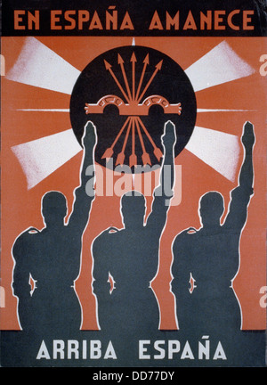 IN SPAGNA È ALBA -- derivano in Spagna. Guerra civile spagnola poster nazionalista presentazione pro-Franco propaganda. Poster mostra Foto Stock