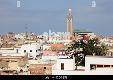 Vista sulla città vecchia di Casablanca, Marocco Foto Stock