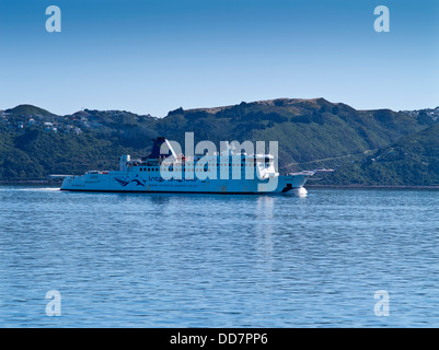 dh Wellington Habour WELLINGTON NUOVA ZELANDA Interislander Cook Strait Arahura Partenza da Wellington in direzione del traghetto per Picton Inter Island Foto Stock
