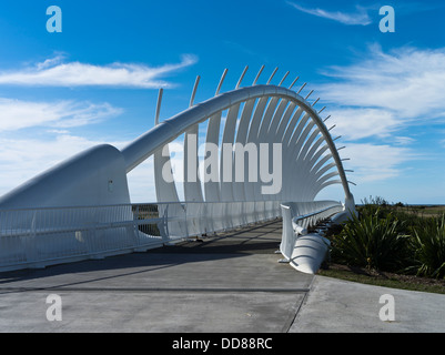 Dh di New Plymouth TARANAKI NUOVA ZELANDA Waiwhakaiho fiume Rewa Te Rewa ponte passeggiata costiera passerella Foto Stock
