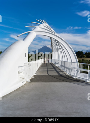 Dh di New Plymouth TARANAKI NUOVA ZELANDA giovane ciclista Te Rewa Ponte Rewa Mount Egmont Mt Taranaki Foto Stock