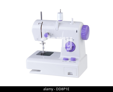Una bella macchina per cucire isolati su sfondo bianco Foto Stock