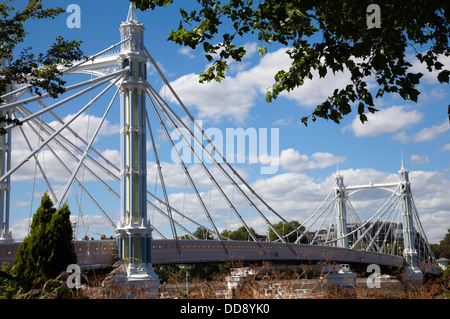 Albert ponte sul Fiume Tamigi a Battersea - London REGNO UNITO Foto Stock