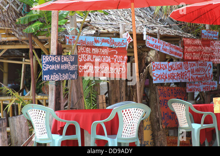 Signor Kobis ristorante sulla spiaggia di Nai Yang, Isola di Phuket Thailandia Foto Stock