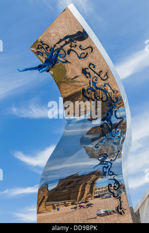 Inghilterra, Lancashire, Blackpool, la scultura di un subacqueo Foto Stock