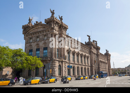 Il vecchio edificio doganale Aduana a Barcellona. Foto Stock