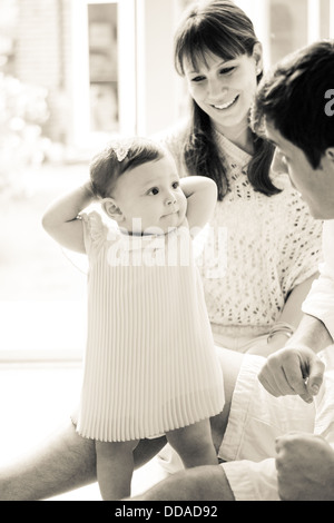 Padre, madre e bambino Foto Stock