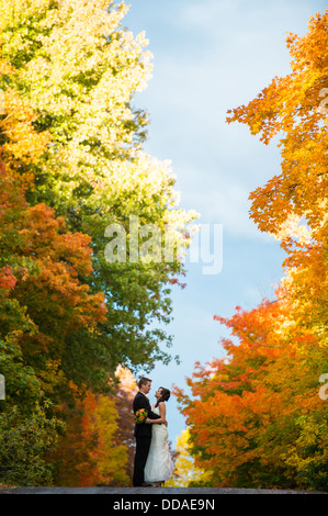 Sposa e lo sposo il giorno delle nozze Foto Stock