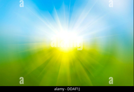 Sfocate paesaggio soleggiato Foto Stock