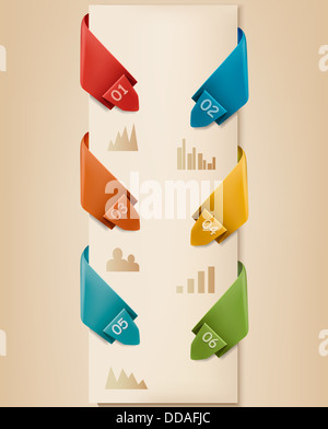 Info banner grafici con i numeri. Design retrò modello. Illustrazione Vettoriale Foto Stock
