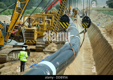 Hamersen, la Germania, la costruzione del gasdotto Nordeuropeo (NEL) Foto Stock