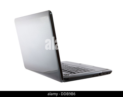 Computer portatile isolato su bianco con tracciato di ritaglio Foto Stock