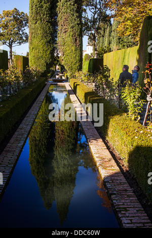 El Generalife.Giardini Generalife. Alhambra. Granada. Andalusia. Spagna Foto Stock