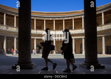 Carlo V il palazzo Alhambra. Granada, Andalusia. Spagna Foto Stock