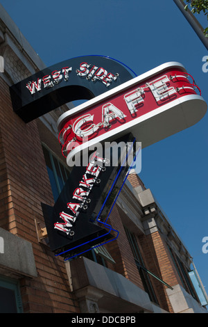 WEST SIDE MARKET CAFE SEGNO OHIO Città distretto CLEVELAND OHIO USA Foto Stock