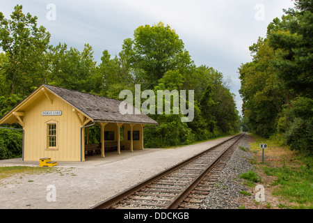 Indigo Lago stazione della Cuyahoga Valley Scenic Railroad in Cuyahoga Valley National Park in Ohio negli Stati Uniti Foto Stock