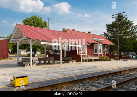 Penisola di stazione di deposito del Cuyahoga Valley Scenic Railroad in Cuyahoga Valley National Park in Ohio negli Stati Uniti Foto Stock