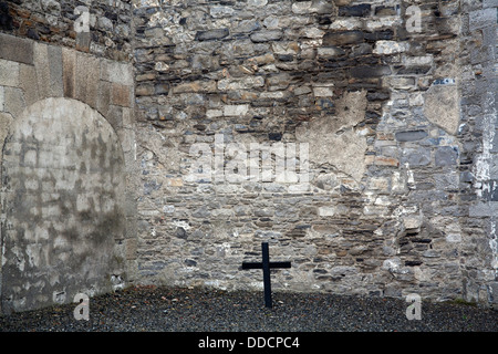 Attraversa nel cantiere di esecuzione a Kilmainham Gaol dove i ribelli sono stati eseguiti dopo la Pasqua 1916 Rising, Dublino Irlanda Foto Stock