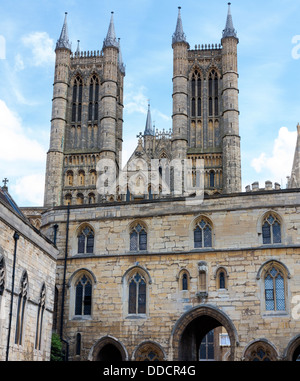 Cattedrale di Lincoln e scacchiere Gate, Lincoln, Inghilterra Foto Stock