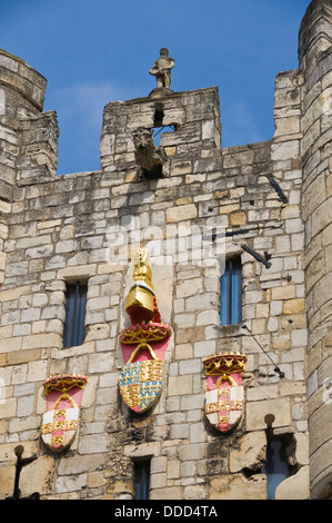 Micklegate Bar gatehouse ingresso medioevale alla città di York North Yorkshire England Regno Unito Foto Stock
