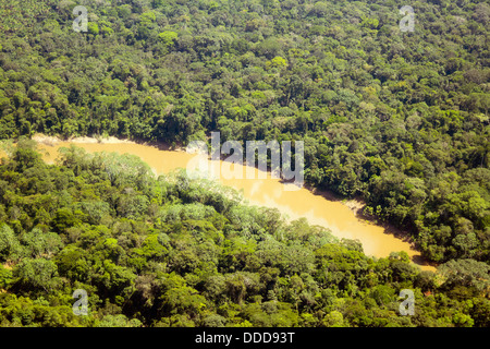 Il fiume Cononaco in Amazzonia ecuadoriana dall'aria Foto Stock