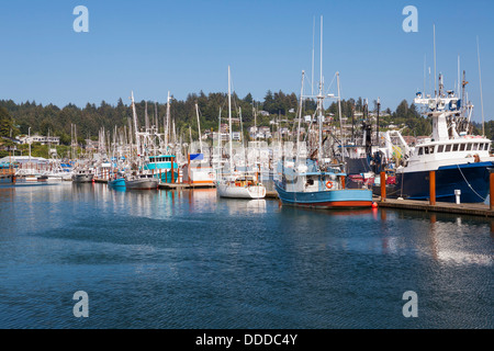 Barche ormeggiate a Newport, Oregon Foto Stock