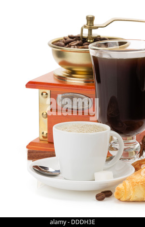 Tazza di caffè isolato su sfondo bianco Foto Stock