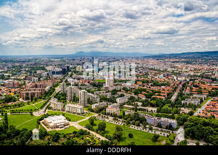 Zagabria vista aerea Foto Stock