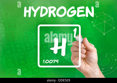 Simbolo per l'elemento chimico idrogeno Foto Stock