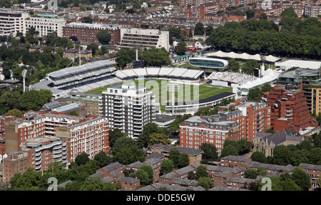 Vista aerea del Lords Cricket Ground a St Johns Wood, Londra Foto Stock