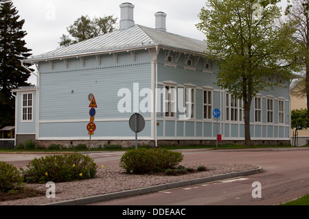 Vecchia casa in legno in Mariehamn, Finlandia Foto Stock