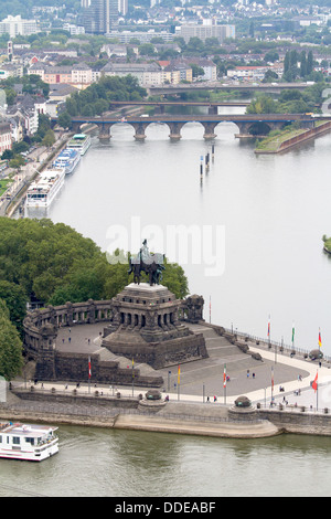 Koblenz, Germania, Reno e Mosella, Renania Palatinato, città, panorama, angolo tedesco Foto Stock