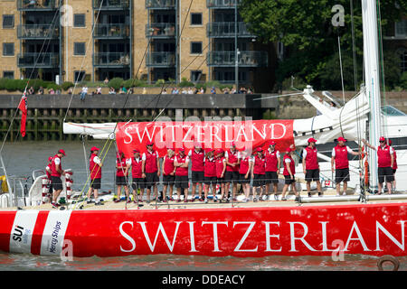 Londra, Regno Unito. 1° settembre 2013. Clipper Round the World Race inizia, St Katharine Docks. Credito: Simon Balson/Alamy Live News Foto Stock