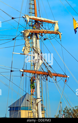 Dutch Tall Ships ancorata al pontile sul porto di Fiume in Port Adelaide Australia del Sud Foto Stock