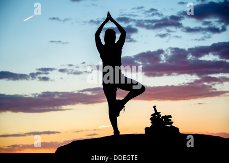 Sedona Cairn Rock palificazioni Aeroporto Vortex Sedona in Arizona Foto Stock