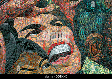 John F Kennedy dettaglio mosaico, Digbeth, Birmingham, Regno Unito Foto Stock