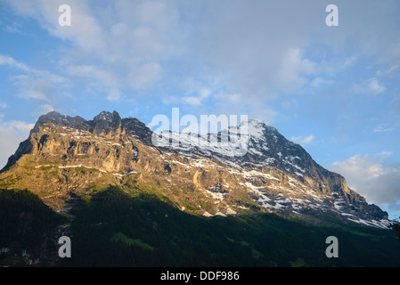 Luce della sera sull'Eiger da Grindelwald, Svizzera Foto Stock