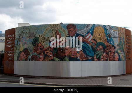 John F Kennedy mosaico, Digbeth, Birmingham, Regno Unito Foto Stock