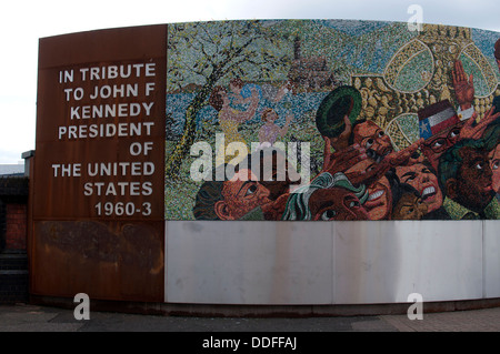 John F Kennedy mosaico, Digbeth, Birmingham, Regno Unito Foto Stock