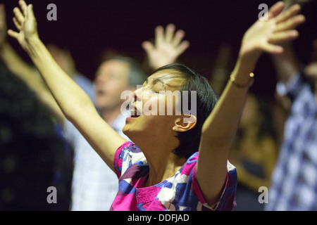 La vittoria di chiesa nella periferia di Cwmbran che ospita un revival pentecostale nel Galles del Sud, Regno Unito Foto Stock