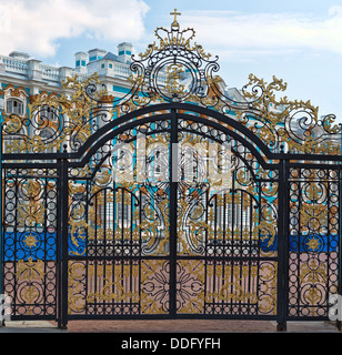 Porta d'oro, ingresso al Palazzo di Caterina a San Pietroburgo, Russia Foto Stock