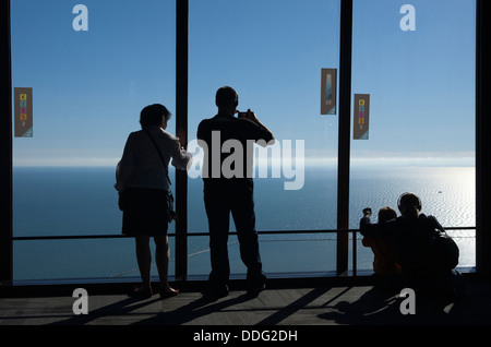 Piattaforma di Osservazione john hancock tower CENTER (©BRUCE GRAHAM / SOM 1969) sul Lago Michigan CHICAGO ILLINOIS USA Foto Stock