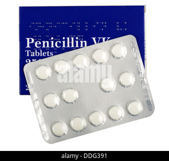 La penicillina VK compresse antibiotico penicillina antibiotici penicillina VK, penicillina V di potassio. Foto Stock