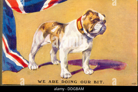 La guerra mondiale una cartolina patriottica Foto Stock
