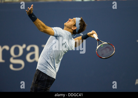 Juan Martin Del Porto (ARG) competono al 2013 US Open Tennis Championships Foto Stock