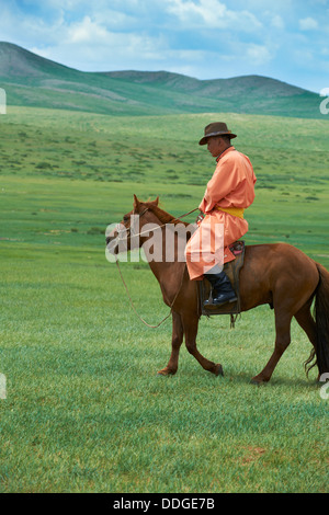 Mongolia, Ovorkhangai provincia, Burd, il festival Naadam, corsa dei cavalli Foto Stock