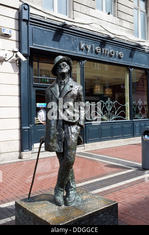 James Joyce statua sulla North Earl Street a Dublino, Irlanda Foto Stock