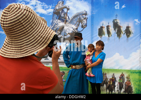 Mongolia, provincia Arkhangai, Naadam festival, fotografo locale Foto Stock